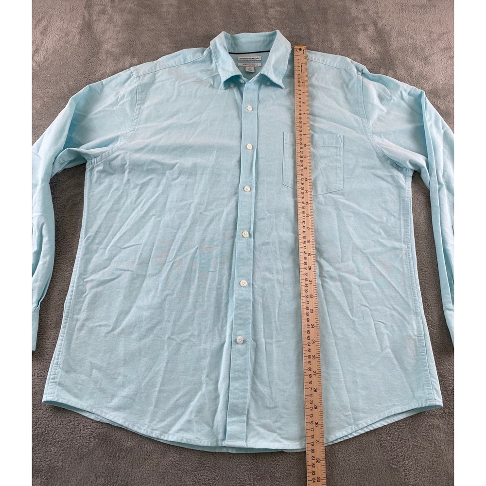 Amazon Essentials Mens Regular Fit Long Sleeve Oxford Shirt Light Blue XL - Picture 8 of 13